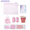 A set of pink silicone painting mats and a watercolor palette for kids