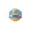A yellow squishy dumpling set with a blue packaging featuring colorful food items and a mystery theme.