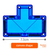 A bright blue magnetic building block with a convex shape and random color.