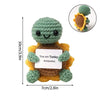 Handmade crochet turtle pocket hug doll in green and yellow with an inspirational slogan