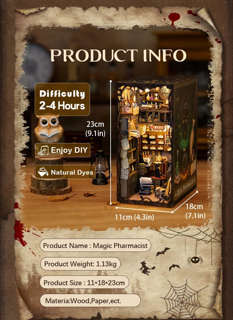 Eternal Bookstore DIY Book Nook Kit with LED Lighting
