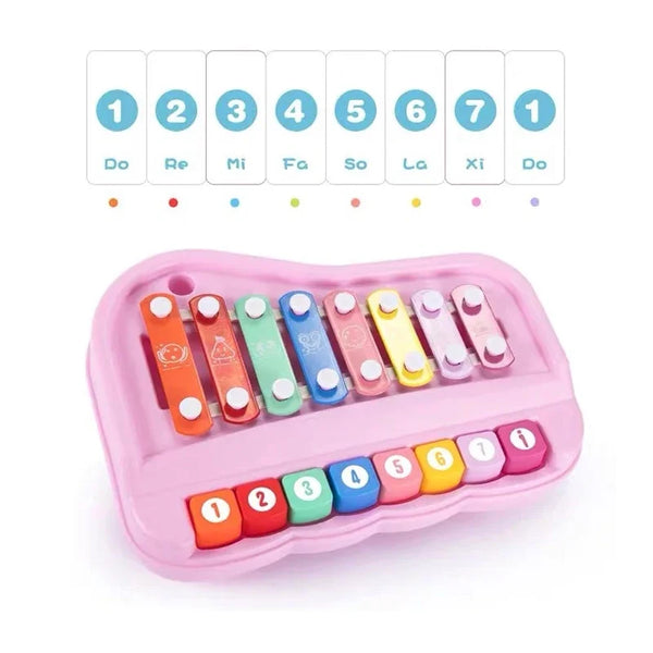 Montessori Wooden Xylophone for Toddlers – 8-Tone Musical Toy for Ages 0-3