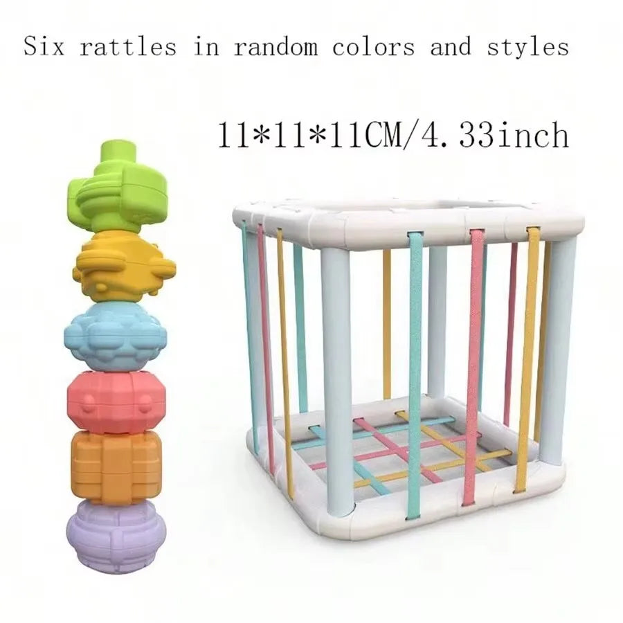Rainbow Sensory Grasping Ball with Rattle and Teether