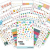 A collection of daily planner stickers for journals and bullet journals featuring various icons and designs.