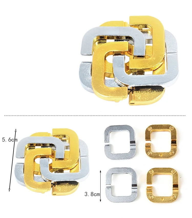 Classic IQ Metal Brain Teaser Puzzle Set