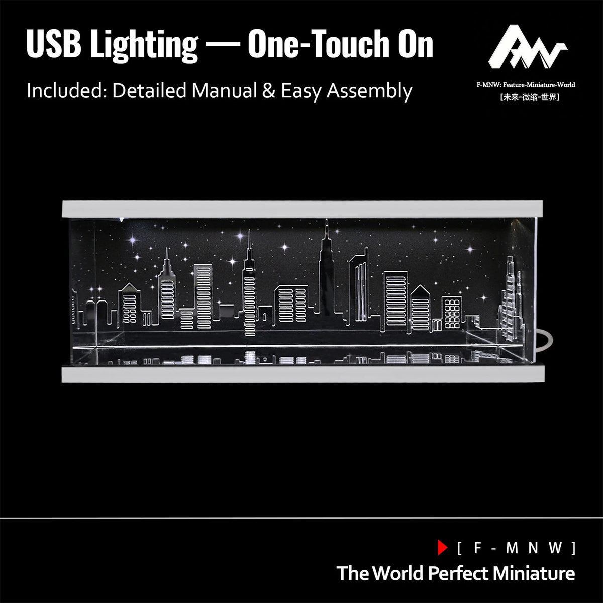 USB lighting product featuring a detailed manual and easy assembly for a 1:64 scale modular car display garage.