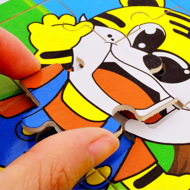 Wooden 3D Puzzle Set for Toddlers – Animal & Vehicle Jigsaw Games