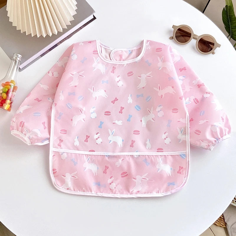Waterproof Long Sleeve Baby Bib with Full Sleeve Protection