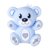 A light blue silicone bear figurine with large ears and paws, designed for DIY jewelry making.