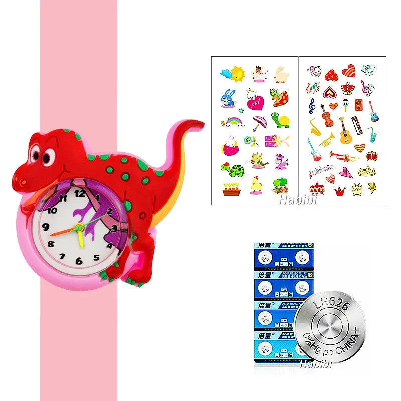 Kids' Cartoon Dinosaur Digital Watch with Silicone Band
