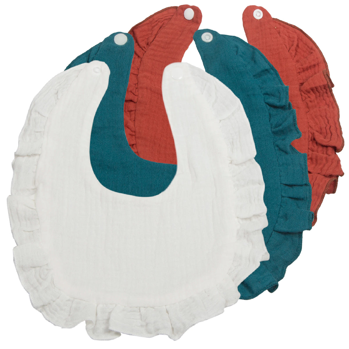 Soft Muslin Cotton Baby Bibs (3-Pack) with Snap Closure