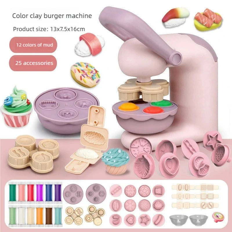 Creative Ice Cream Shop Clay Set with Noodle Maker for Kids