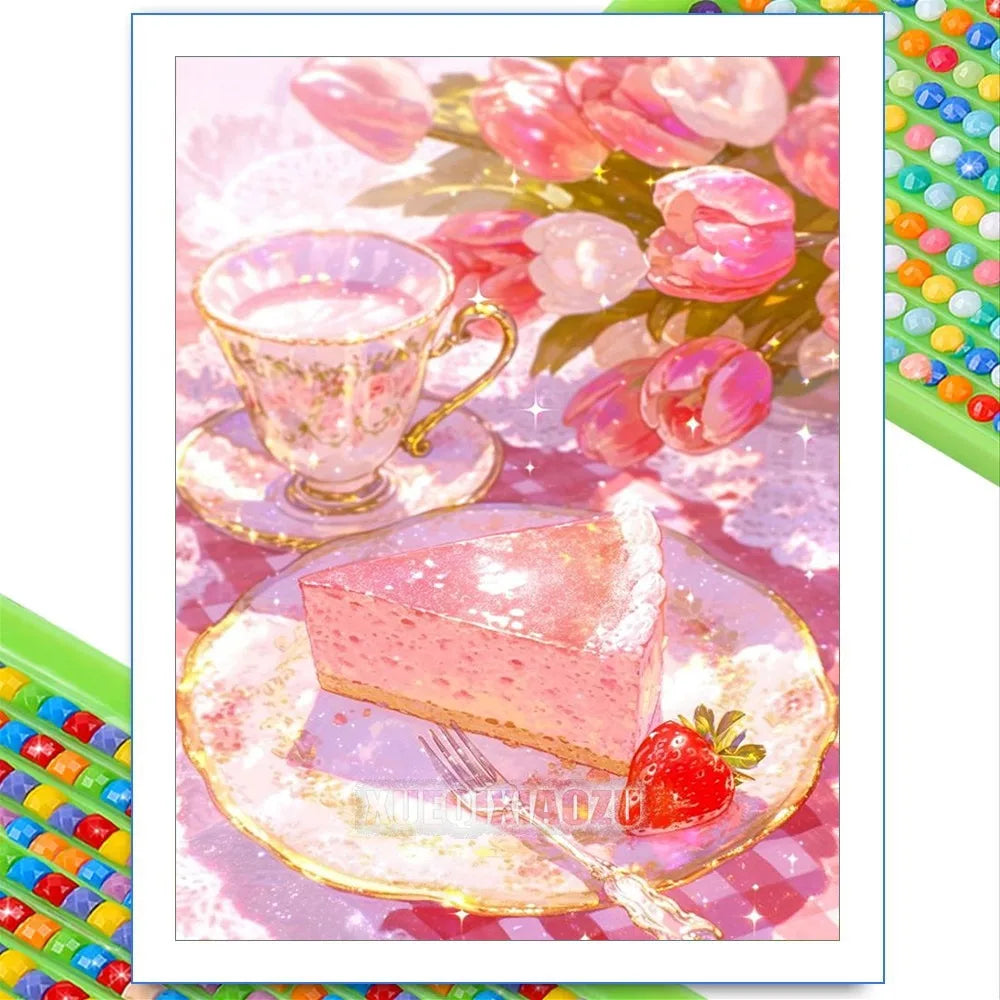 Delicious Cake Diamond Painting Kit – DIY Mosaic Art for Home Decor