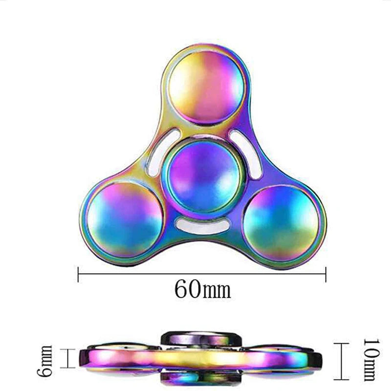 Rainbow Metal Fidget Spinner – Smooth Spinning Anxiety Relief Toy