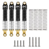 Set of black and silver brass and aluminum threaded shock absorbers for 1/18 RC crawler upgrades