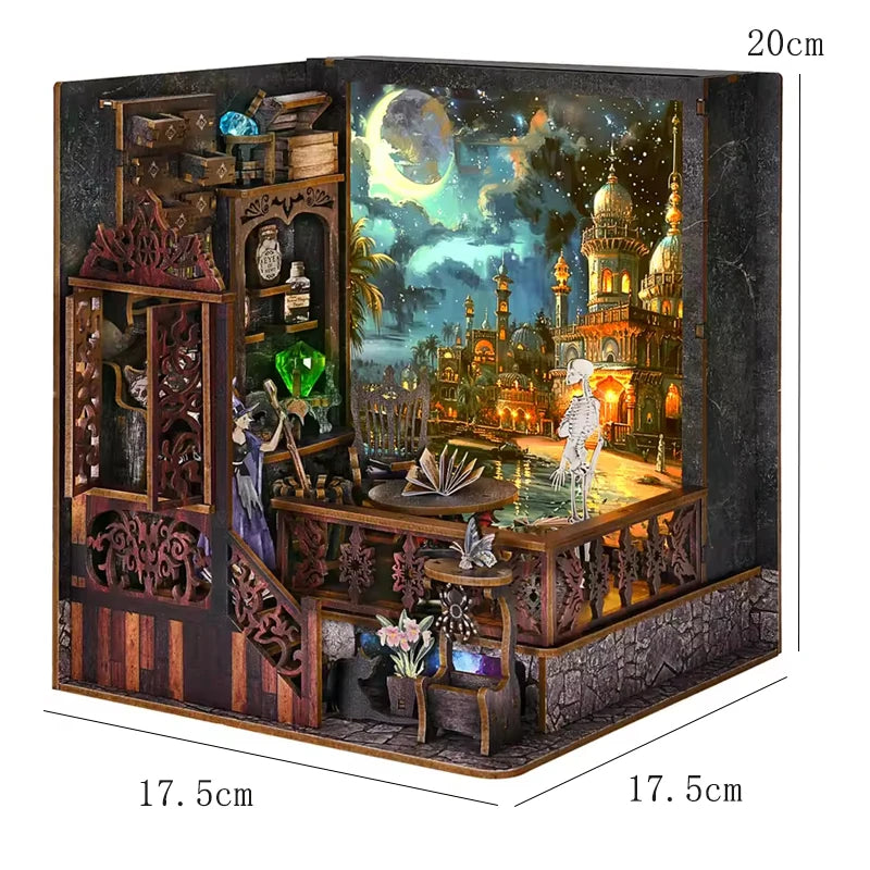 DIY Book Nook Kit – Magic House Wooden 3D Puzzle Bookshelf Insert