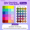A set of 24 colors of fuse beads arranged in a grid for DIY craft projects