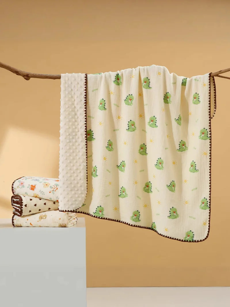 Baby Bear Print Cotton Gauze Swaddle Blanket