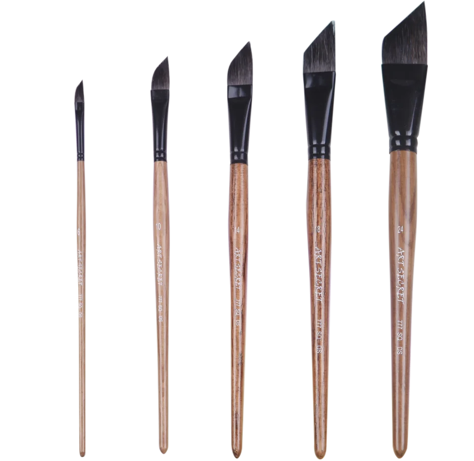 Professional Squirrel Hair Watercolor Liner Brushes with Oak Wood Handles