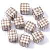 Classic Plaid Acrylic Cube Beads for Jewelry Making