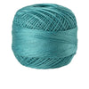 A ball of teal green 100% cotton crochet thread for tatting and embroidery.