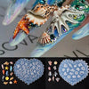 3D silicone nail art molds featuring sea shell, starfish, and ocean designs for acrylic nails