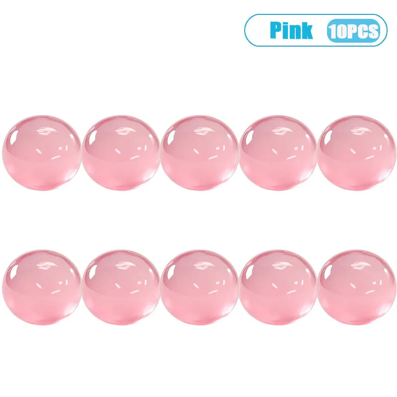 A set of ten pink silicone squishy stress relief balls.