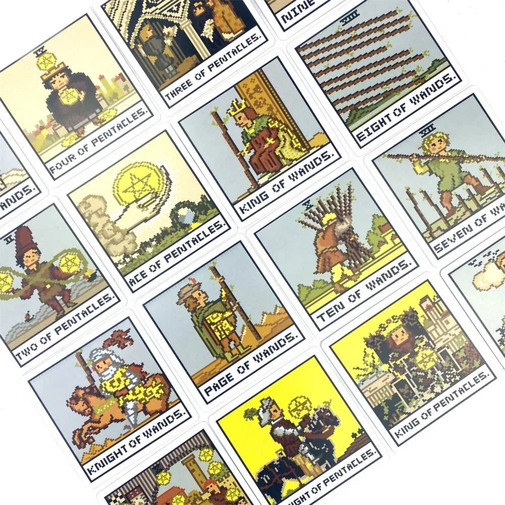 8-Bit Fantasy Tarot Card Deck for Divination and Party Games