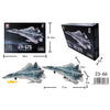 A building block set of a military model aircraft, the A-10 Warthog, shown in various packaging and assembled forms.