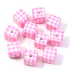Classic Plaid Acrylic Cube Beads for Jewelry Making