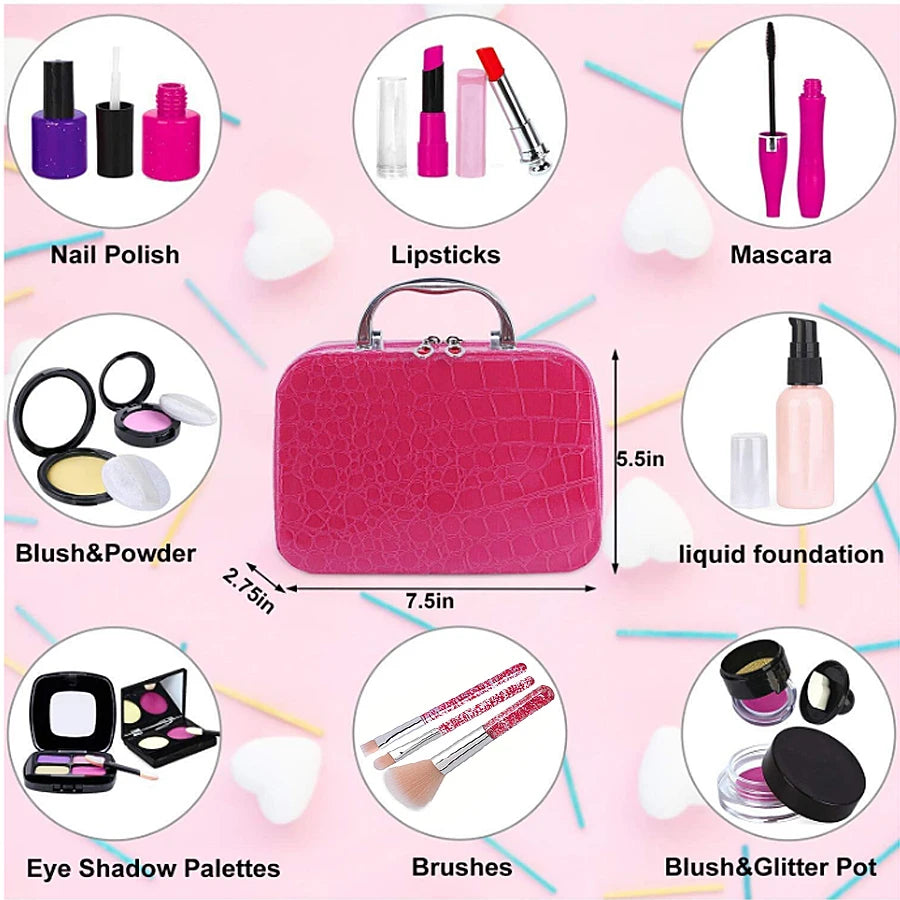Pretend Play Makeup Kit for Kids with Storage Bag