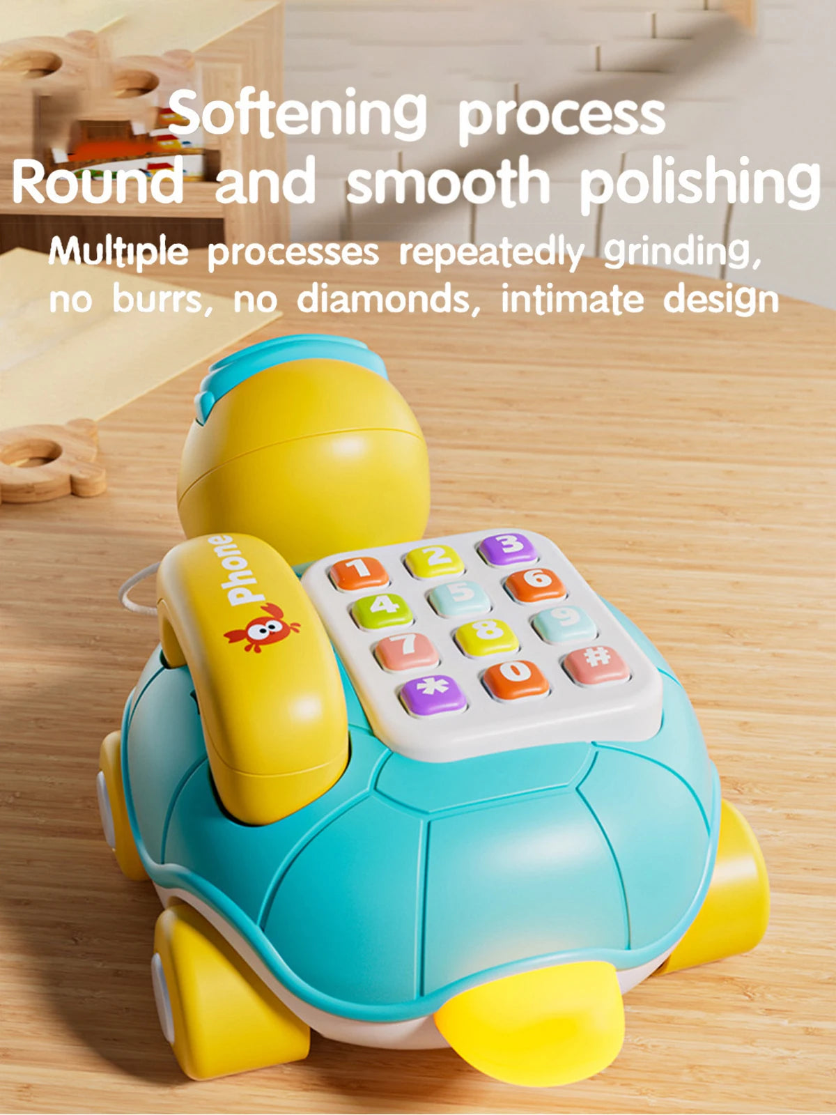 Musical Turtle Crawling Toy with Piano Lights and Baby Phone