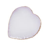 A heart-shaped luxury resin nail art palette with a soft pink color and gold trim.