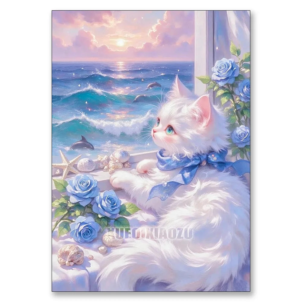 Cat Lover Diamond Painting Kit — DIY Full Drill Craft for Home Wall Decor
