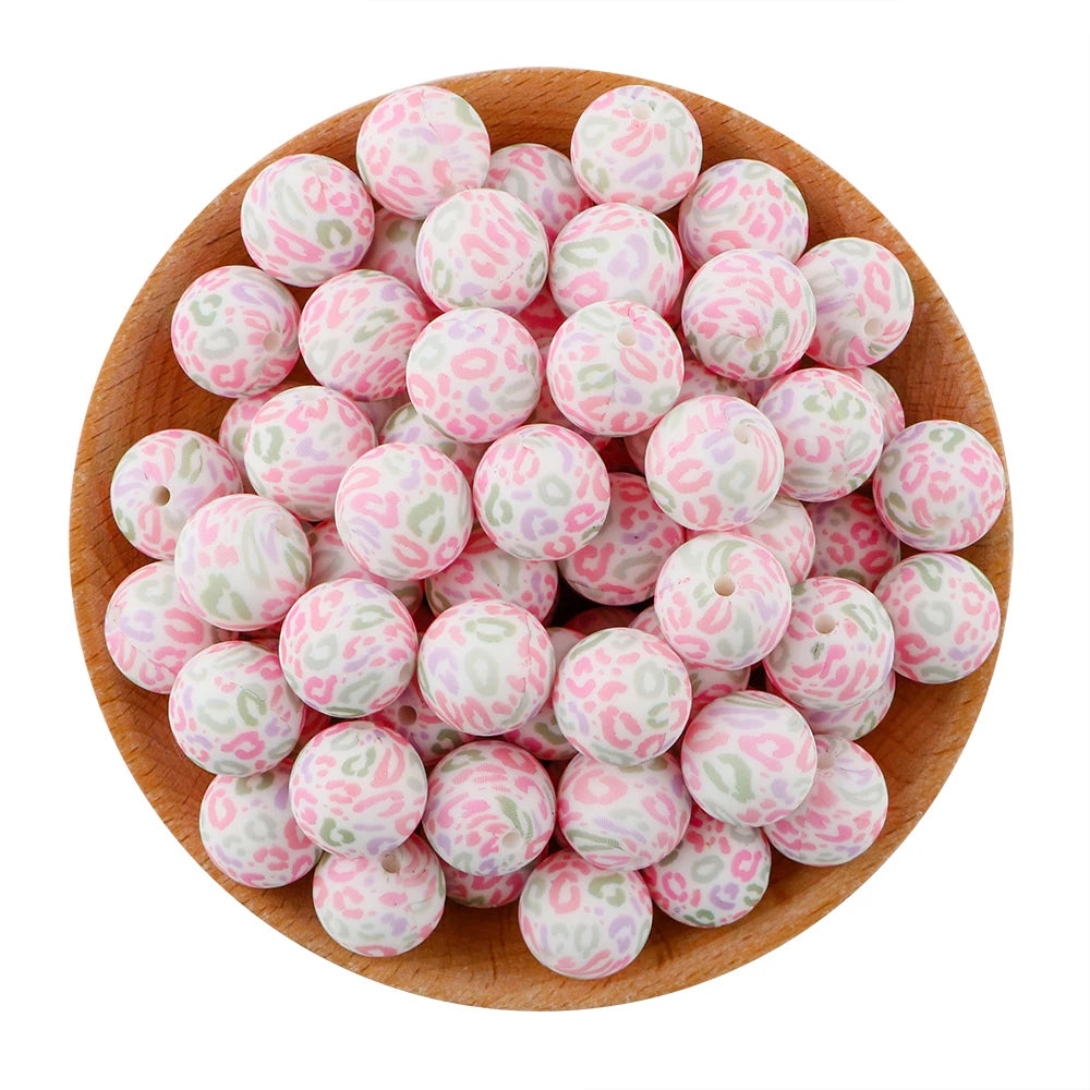 Pink Silicone Round Beads for DIY Jewelry Making