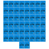 A grid of guitar strings packaged in blue and white boxes, showing various sets of electric guitar strings.
