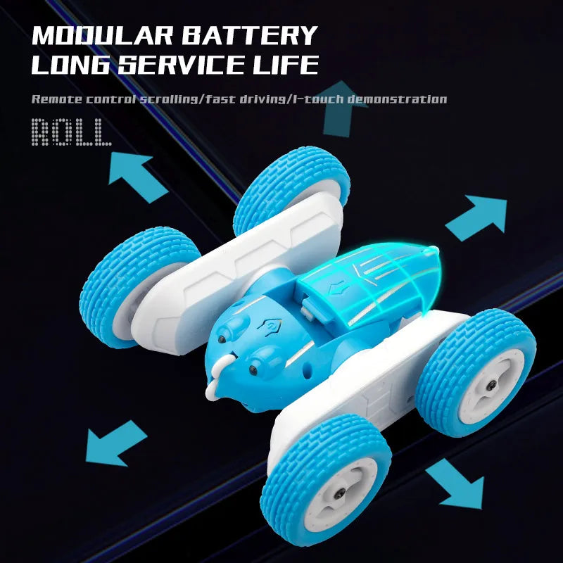 Remote Control Stunt Car with 360° Flips and LED Lights