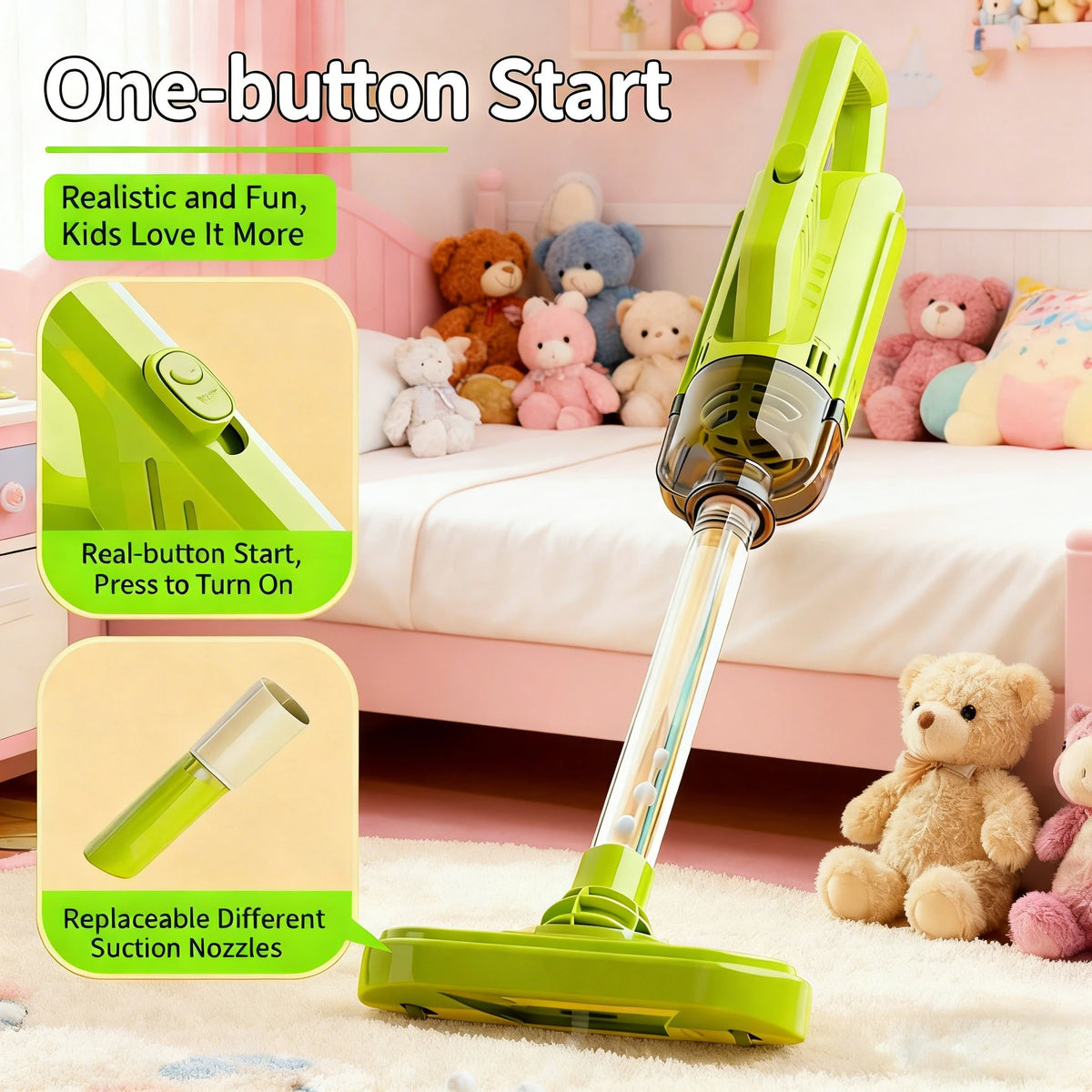 Kids Pretend Play Cleaning Set with Working Toy Vacuum