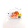 A clear plastic package containing realistic salmon fillets and other meat products.