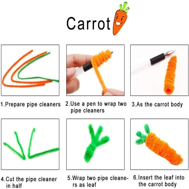 100-Piece Chenille Stem Pipe Cleaners for Crafts & Decor