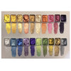 A palette of 20 watercolor paints in various shades arranged in a rectangular tin.