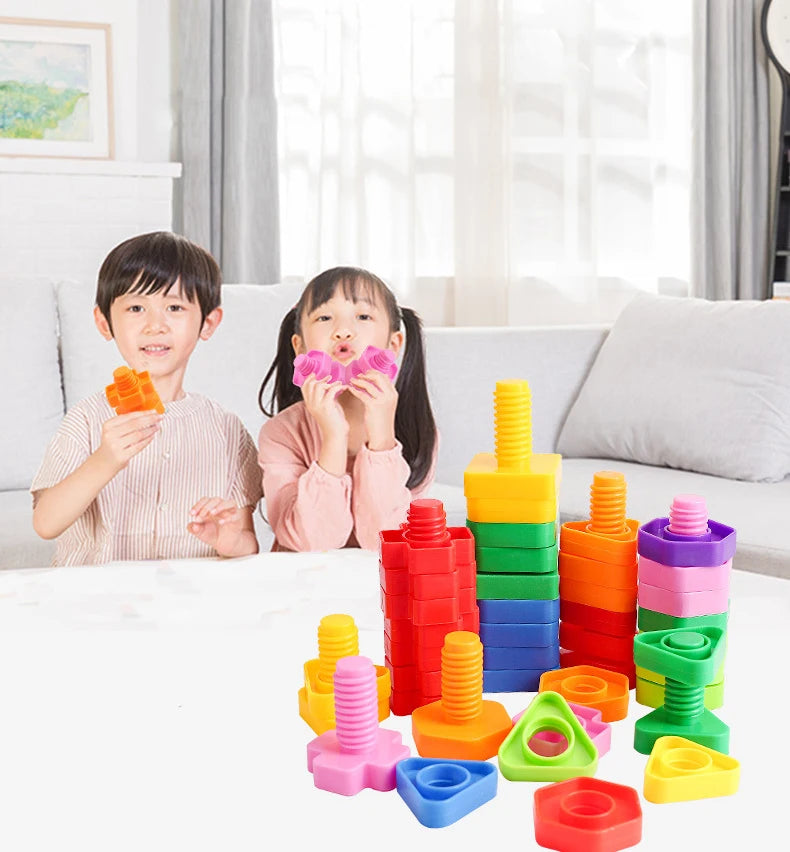 Screw-Together Building Blocks Set for Kids