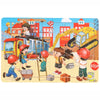A 30-piece wooden jigsaw puzzle featuring children and vehicles in a city setting.