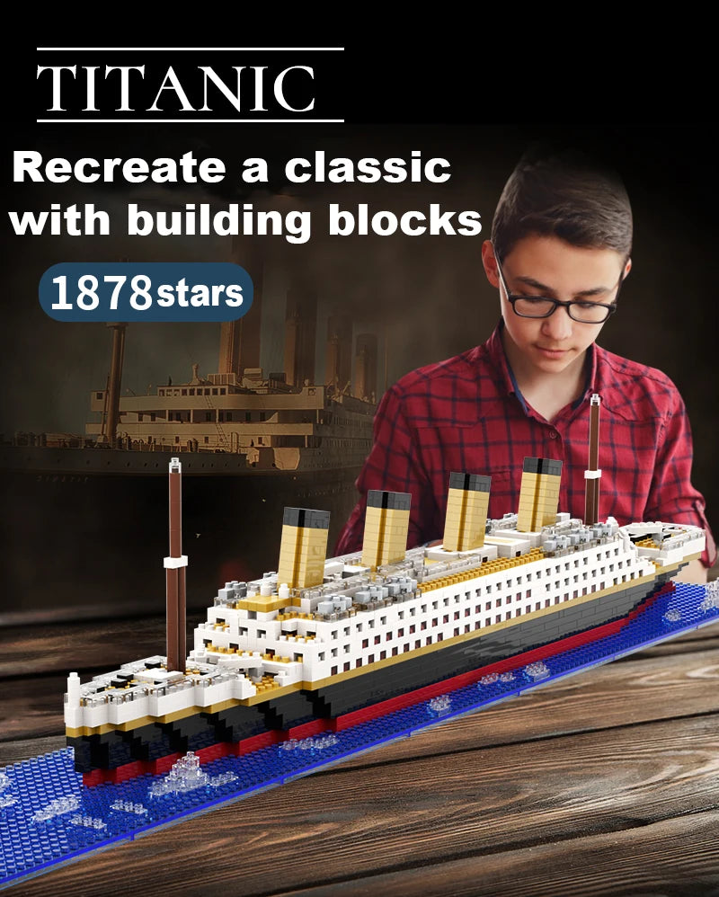 Micro Building Block Titanic Ship Model Kit for Adults and Teens