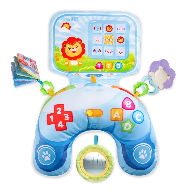 High-Contrast Tummy Time Pillow for Baby Sensory Development