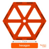 An orange hexagonal magnetic building block set for STEM learning.