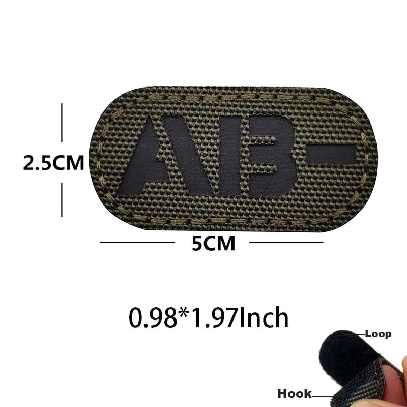 Blood Type Tactical Patches with Glow-in-the-Dark Design