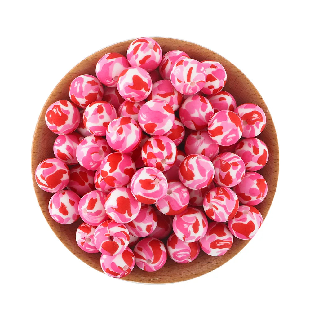 Pink Silicone Round Beads for DIY Jewelry Making