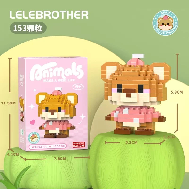 Cute Animal Mini Building Block Set for Creative Play