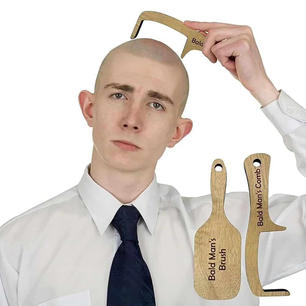 Wooden Head Polishing Brush for Smooth, Shiny Scalps